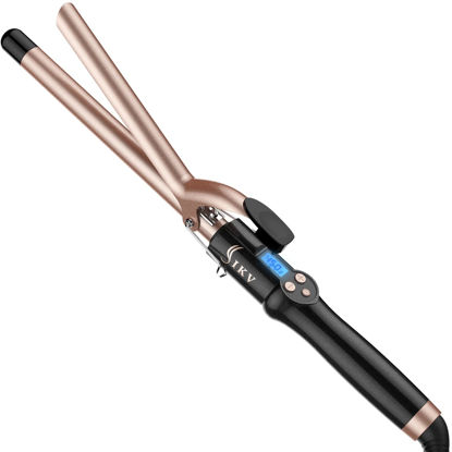 Picture of 3/4 Inch Extra Long Barrel Curling Iron, Ceramic Tourmaline Curling Wand Professional Dual Voltage