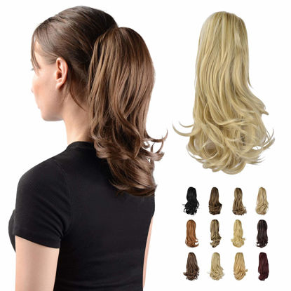 Picture of Sofeiyan 13" Ponytail Extension Long Curly Ponytail Clip in Claw Hair Extension Natural Looking Synthetic Hairpiece for Women, 4.40oz