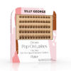 Picture of Silly George Pop-On Lashes - DIY 1-Step Pre-Glued Faux Eyelash Clusters, Natural Look Extensions, Brown - Flutter, 5-7 Pair Set, Pack of 60 Clusters
