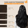 Picture of DOORES Hair Extensions Clip in Human Hair, Light Dark Brown 18 Inch 120g 7pcs Clip in Hair Extensions Real Human Hair Natural Hair Extensions Straight Thick