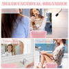 Picture of 2Pcs Makeup Bag for Women Girls Pencil Pouch Travel Small Cosmetic Bag Set Cute Plush Pink Makeup Pouch Purse Pencil Case Pencil Bag Zippered Toiletry Bag Organizer Trendy Makeup Brushes Storage Bag