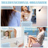 Picture of ZLFSRQ 2Pcs Checkered Makeup Bag for Women Travel Medium Small Cosmetic Bag Set Cute Blue Purple Makeup Pouch Purse Zippered Toiletry Bag Organizer Cute Y2K Trendy Aesthetic Makeup Brushes Storage Bag
