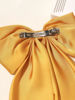 Picture of SUSULU Large Hair Bow Clips for Women Ginger Yellow Hair Bow White Hair Bow Slides for Girls Satin Hair Barrettes with Long Ribbon Tail,Wedding Birthday Women Hair Accessories Pack of 2
