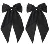 Picture of SUSULU Black Ribbon Bow Hair Clips with Long-Tail - Party Hairpins and Accessories for Women and Girls, 2pcs