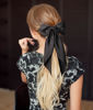 Picture of SUSULU Black Ribbon Bow Hair Clips with Long-Tail - Party Hairpins and Accessories for Women and Girls, 2pcs