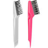 Picture of Yaomiao 2 Pieces Hair Brush Cleaner Tool 2-in-1 Hair Brush Cleaning Tool Hair Brush Remover Rake for Removing Hair Dust Mini Wet Hair Comb for Removing Dirt Home Salon Use(Pink, Gray)