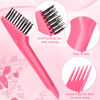 Picture of Yaomiao 2 Pieces Hair Brush Cleaner Tool 2-in-1 Hair Brush Cleaning Tool Hair Brush Remover Rake for Removing Hair Dust Mini Wet Hair Comb for Removing Dirt Home Salon Use(Pink, Gray)