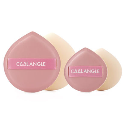 Picture of COOL-ANGLE 4Pack Pink Makeup Sponge For Foundation Concealer And Powder, Latex Free Blender Sponge For Natural And Easy Makeup Soft Long-lasting, Pack for 2X-Large and 2 Medium
