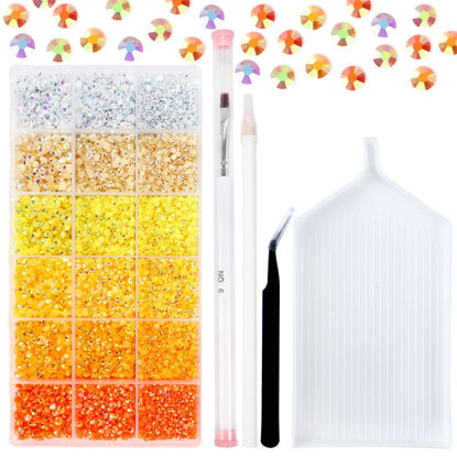 Picture of 22300Pcs Jelly Rhinestones Kit- Resin Mixed Color Rhinestones for Nail Clothes Shoes Tumblers Decoration Gifts Flat Back Round(3mm,4mm,5mm)…