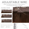 Picture of WENNALIFE Wire Hair Extensions (Increase 50% Lifespan) Real Human Hair 14 inch 105g Chocolate Brown Remy Real Hair Extensions Invisible Wire Hair Extensions Human Hair Natural Fish Line Straight Hair