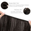 Picture of WENNALIFE Sew in Hair Extensions Real Human Hair, 18 Inch 90g Natural Black Machine Weft Hair Extensions Human Hair Hand Tied Weft Hair Extensions Sew In
