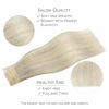 Picture of WENNALIFE Wire Hair Extensions (Increase 50% Lifespan) Real Human Hair 20 inch 110g Ash Blonde Highlighted Platinum Blonde Remy Hair Extensions Invisible Wire Hair Extensions Real Hair Extensions