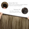Picture of WENNALIFE Sew in Hair Extensions Real Human Hair, 18 Inch 90g Ombre Walnut Brown to Ash Brown and Bleach Blonde Machine Weft Hair Extensions Human Hair Hand Tied Weft Hair Extensions Sew In