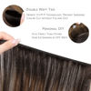 Picture of WENNALIFE Sew in Hair Extensions Real Human Hair, 22 Inch 110g Balayage Dark Brown to Chestnut Brown Machine Weft Hair Extensions Human Hair Hand Tied Weft Hair Extensions Sew In