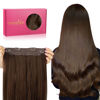Picture of WENNALIFE Wire Hair Extensions (Increase 50% Lifespan) Real Human Hair 22 inch 120g Chocolate Brown Remy Wire Hair Extensions Invisible Transparent Fish Line Straight Real Hair Extensions