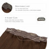 Picture of WENNALIFE Wire Hair Extensions (Increase 50% Lifespan) Real Human Hair 22 inch 120g Chocolate Brown Remy Wire Hair Extensions Invisible Transparent Fish Line Straight Real Hair Extensions