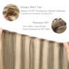 Picture of WENNALIFE Sew in Hair Extensions Real Human Hair, 18 Inch 90g Ash Brown Highlighted Golden Blonde Machine Weft Hair Extensions Human Hair Hand Tied Weft Hair Extensions Sew In