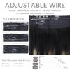 Picture of WENNALIFE Wire Hair Extensions (Increase 50% Lifespan) Real Human Hair 14 inch 105g Balayage Natural Black to Light Blonde Remy Real Hair Extensions Invisible Wire Hair Extensions Human Hair Fish Line