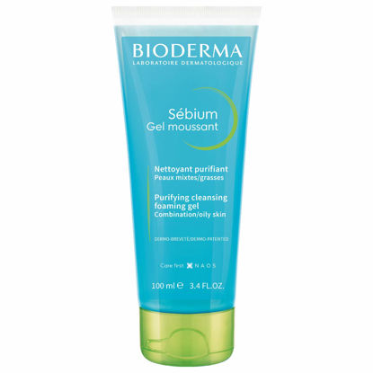 Picture of Bioderma - Sébium - Foaming Gel Tube - Cleansing and Make-Up Removing - Skin Purifying - for Combination to Oily Skin - 3.33 fl.oz.