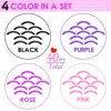 Picture of qiipii 40 pcs Eyelash Curler Refills Curler Refill Pads Soft Rubber Curler Replacement Refills Pads for Universal Eyelash Curler with a Clear Storage Box (Black, Purple, Rose Red, Pink * 10)