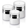 Picture of 3Pack Airless Pump Jars Mixed(0.5Oz+1.0Oz+1.7Oz) Moisturizer Pump Dispenser Air Pump Container for Cream, Drunk Elephant Container, Cream Jar Vacuum Empty Bottle Dispenser Essentials Cosmetic Jar