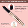 Picture of SAUBZEAN Rose Red Eyeshadow Stick Makeup, Highlighter Matte Cream Eye Shadow Pencil, Waterproof Hypoallergenic Long Lasting Crayon, Glitter Primer Palette Shimmer Eyeliner Pen wiht Soft Brush