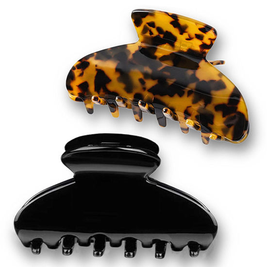 Picture of Big Claw Hair Clips for Women Girls Tortoise Hair Jaw Clips Large Hair Claw Clamps Celluloid Hair Clasp 2 Pack