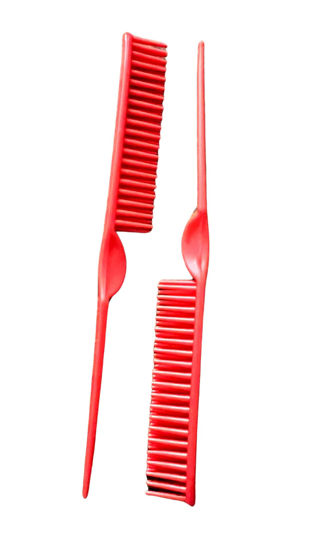 Picture of CocoBlack Naturals 3 Row Styling Comb For Detangling, Defining And Separating Curls (Bright Red)