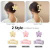 Picture of 6 Pack 4.1 Inche Large Rectangle Hair Claw Clips Matte Flower Hair Clips, for Women Thin Thick Curly Hair, Cute Pink, purple hair clips
