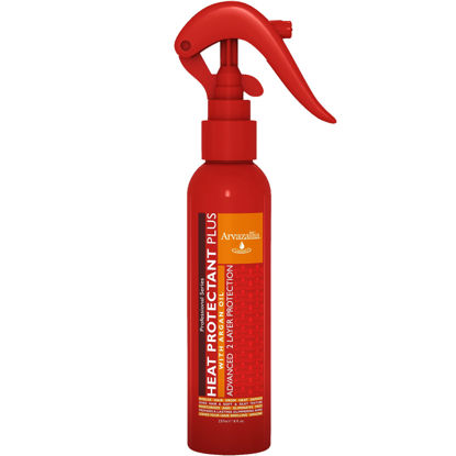 Picture of Arvazallia Heat Protectant Spray with Argan Oil - Professional Grade Thermal Protector, Leave-in Conditioner, Anti-frizz, and Shine Spray