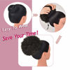 Picture of rosmile Afro Puff Drawstring Ponytail Extension for Black Women, Premium Dark Brown 2# 80gram Short Synthetic Afro Puff Ponytail for Natural Hair, Clip On Kinky Drawstring Curly Ponytail Bun