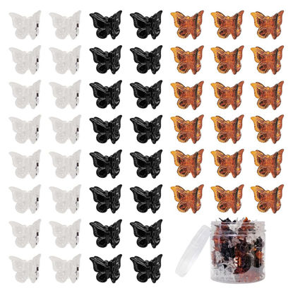 Picture of 50 Packs Assorted Color Butterfly Hair Clips, Beautiful Mini Butterfly Hair Clips Hair Accessories for Women and Girls (Black, brown，white)
