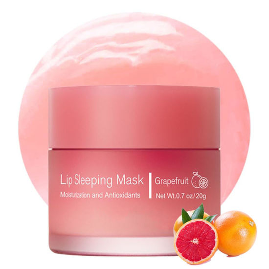 Picture of Sleeping lip mask, Nourish & Hydrate Lip Mask With Vitamin C, Antioxidants, Lip Balm, Lip Skin Care, Improve Lip Color, Reduce Lip Lines (Grapefruit)