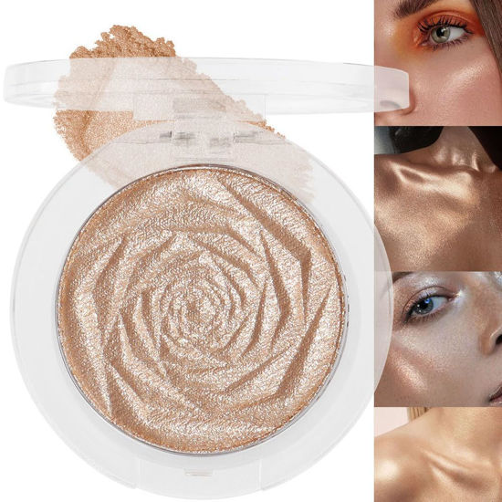 Picture of evpct Champagne Gold Face Highlighter Makeup Shimmer Glitter Diamond Sparkly Highlighters Makeup Palette Powder for Face Body Cheek Skin iluminadores iluminador de jos maquillaje luminizers 03