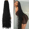 Picture of 6 Packs 36 Inch Soft Locs Crochet Hair Pre Looped Long Faux Locs Crochet Braids Goddess Locs Dreadlocs Synthetic Hair For Black Women (1B, 36 Inch 6PACK)