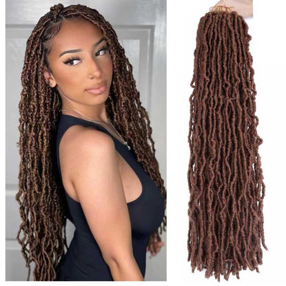 Picture of 6 Packs Soft Locs Crochet Hair Pre Looped 24 Inch Faux Locs Crochet Braids Goddess Locs Dreadlocs Synthetic Hair For Black Women (24 Inch 6PACK 350#)