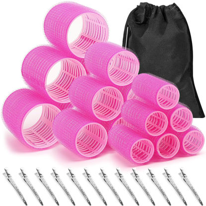 Picture of Self Grip Rollers Hair Curlers 30Pcs Set with 18Pcs Hair Roller 3 Sizes (6 Large Rollers, 6 Medium Rollers and 6 Small Rollers) and 12 Clips for Long Medium Short Hair Volume
