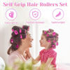 Picture of Self Grip Rollers Hair Curlers 30Pcs Set with 18Pcs Hair Roller 3 Sizes (6 Large Rollers, 6 Medium Rollers and 6 Small Rollers) and 12 Clips for Long Medium Short Hair Volume