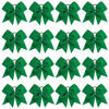 Picture of 16PCS 8" Large Cheer Hair Bows Ponytail Holder Elastic Band Handmade for Cheerleading Teen Girls College Sports (Forest Green, 16 Count (Pack of 1))