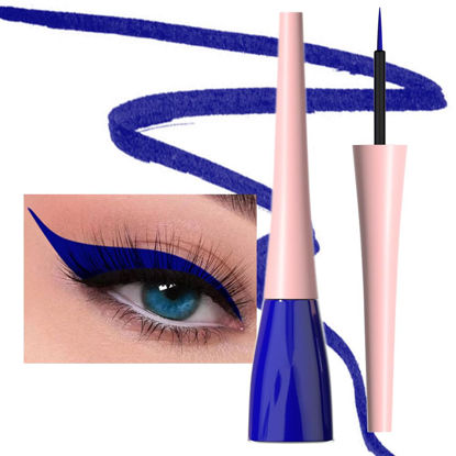 Picture of evpct 1Pcs Dark Blue Liquid Eyeliner Waterproof Dark Blue Eye Liners for Women, Eyes Wing Eyeliner Stamps Shapes Colored Eyeliner delineador de ojos a prueba de agua contra el agua blanco para ojos