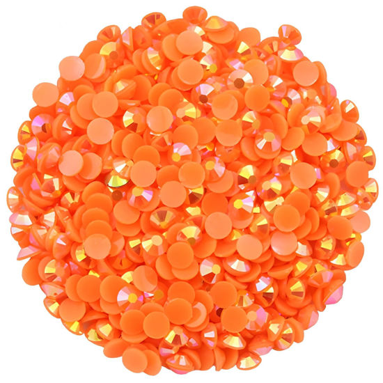 Picture of 4500 Pcs SS12 3mm AB Flatback Rhinestones for Nails Art Crafts Glitter Round Shine Gems Crystals DIY Clothes Shoes （Orange AB）