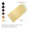 Picture of Aison Blonde Clip in Hair Extensions Real Human Hair 70G Bleach Blonde 100% Remy Human Hair Soft Silky Straight 7pcs 16clips One Pack (18 Inch #613)