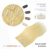 Picture of Aison Clip in Hair Extensions Real Human Hair 70G Bleach Blonde 100% Remy Human Hair Soft Silky Straight Women 7pcs 16clips One Pack (20 Inch #613)