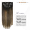 Picture of Aison Clip in Hair Extensions 70G Dark Brown to Chestnut Brown 100% Remy Human Hair Clip in Extensions 18 Inch Silky Straight 7pcs 16clips brown hair extensions clip ins