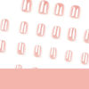 Picture of Chrome Press on Nails Short Square Fake Nails Pink False Nails Press ons with Chorme Designs Glossy Acrylic Nails Full Cover Glue on Nails Aritificial Stick to Nails for Women Nails Decorations 24 Pcs