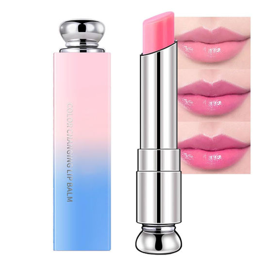 Picture of BINGBRUSH Color Changing Lipstick Lip Balm,Korean Magic Lipstick Color Change Changing Lip Tint Tinted Stain Gloss Balm Long Lasting Waterproof Moisturizer (214#)