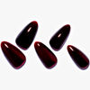 Picture of GLAMERMAID Press on Nail Medium Almond, Winter Handmade Gothic Burgundy Jelly Gel Glue on Nail, 24Pcs Glossy Short Stiletto Reusable UV Finish Fake Nails Acrylic False Nails Manicure Kits for Women