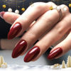 Picture of GLAMERMAID Press on Nail Medium Almond, Winter Handmade Gothic Burgundy Jelly Gel Glue on Nail, 24Pcs Glossy Short Stiletto Reusable UV Finish Fake Nails Acrylic False Nails Manicure Kits for Women