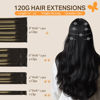 Picture of DOORES Hair Extensions Clip in Human Hair, Balayage Natural Black to Light Blonde 18 Inch 120g 7pcs Remy Clip in Human Hair Extensions Straight