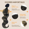 Picture of DOORES Hair Extensions Clip in Human Hair, Balayage Natural Black to Light Blonde 18 Inch 120g 7pcs Remy Clip in Human Hair Extensions Straight